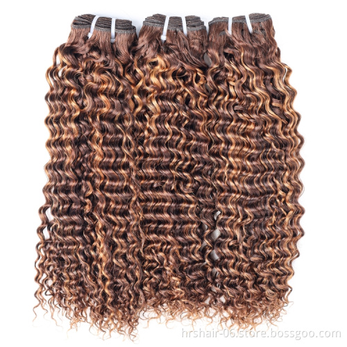 12A Double Drawn #P4/30 Color Brazilian Hair Bundles With Closure Wholesale Cuticle Aligned Raw Human Hair
